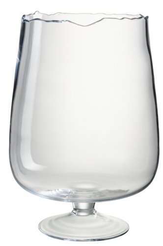 Suport lumanare irregular, sticla, transparent, 32x32x45 cm