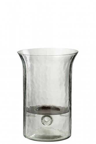 Suport lumanari, sticla, transparent, 19x19x26.5