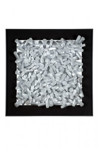 Tablou 3d sticks, mdf, negru argintiu, 80x80x10 cm