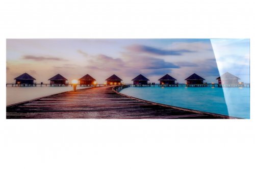 Tablou paradise island, acril, multicolor, 150x50x2.5 cm