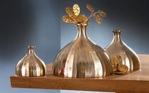 Vaza, arona, aluminiu, 13x13x11 cm