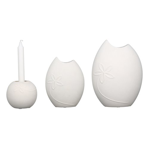 Vaza , ceramica, alb, 15x19 cm