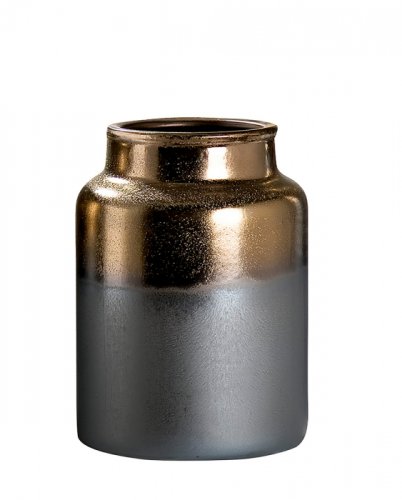 Vaza , ceramica, auriu gri, 14,5x14,5x21 cm