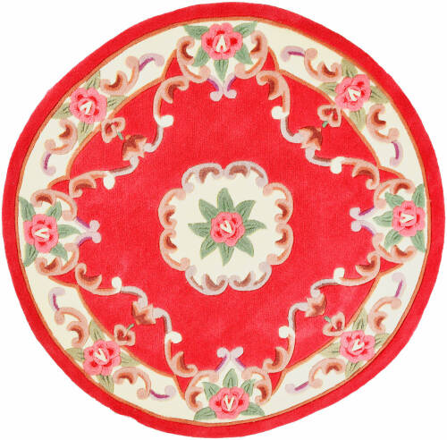 Covor oriental & clasic ming, rosu, 190x190 cm