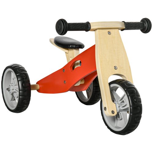 Aiyaplay bicicleta de echilibru din lemn 2 in 1, tricicleta pentru calareti timpurii, bicicleta de echilibru usoara | aosom ro
