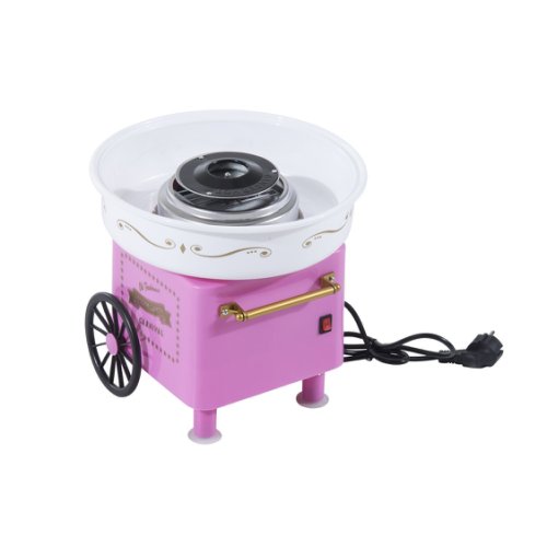 HOMCOM aparat pentru vată de zahăr  din plastic roz