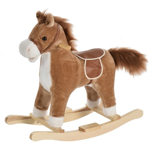Homcom cal balansoar stil cal asezare captusita sunet pentru copii 36-72 luni