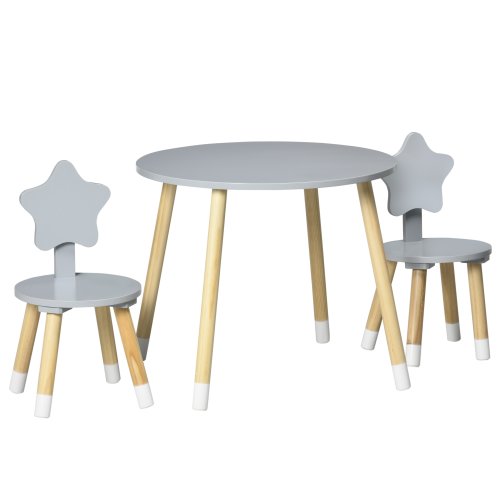 Homcom set de masa si scaun pentru copii din lemn pentru arta si mestesuguri, timp de gustare, teme | aosom ro