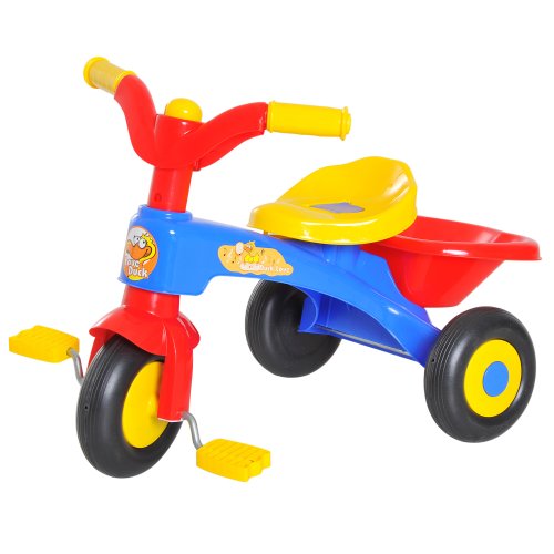 Homcom tricicleta cu pedale ci clacson pentru copii colorat din plastic