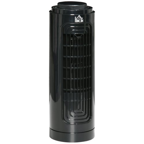 Ventilator stil coloana oscilant cu 3 viteze homcom, abs si cupru, Ø11x32.5cm, negru | aosom ro