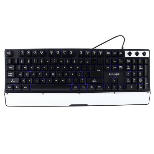 Tastatura gaming iluminata, interfata usb, insertie metalica, ActiveJet