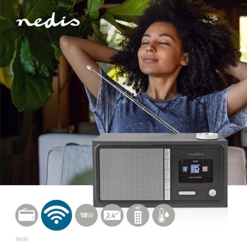 Radio cu internet fm bluetooth telecomanda 18w negru Nedis
