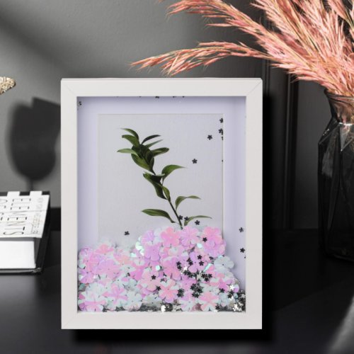 Rama foto flower glitter personalizata cu o fotografie