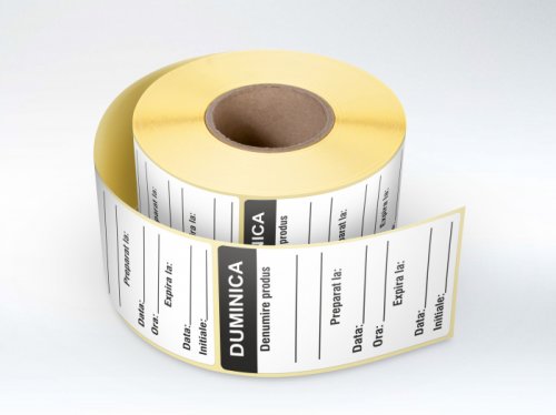 Etichete personalizate, duminica- zilele saptamanii 30x60 mm, 1000 buc rola