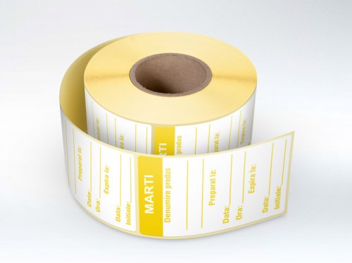 Etichete personalizate, marti - zilele saptamanii 30x60 mm, 1000 buc rola