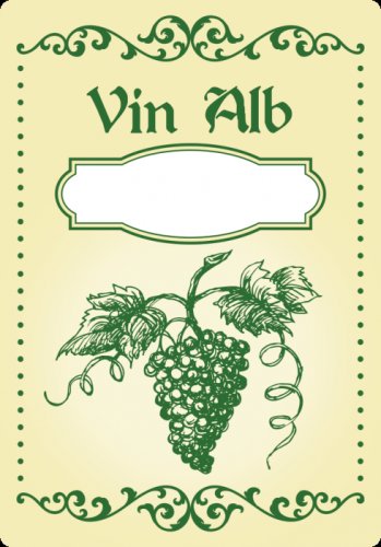 Etichete sticle personalizate, vin alb, 100x70 mm, 1000 buc rola