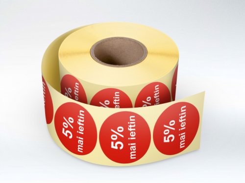 Label Print Rola etichete autoadezive personalizate 5% mai ieftin , diametru 40 mm, 1000 buc rola