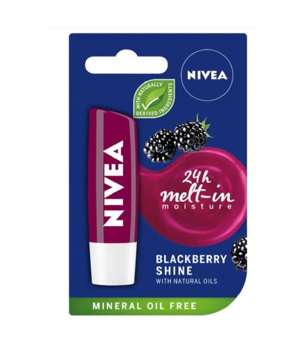 Balsam de buze blackberry shine cu uleiuri naturale, 5.5 ml, nivea