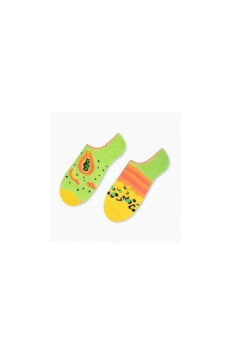 Talpici dama - sosete dama - din bumbac, cu model asimetric - happy socks - more s005-001 papayas