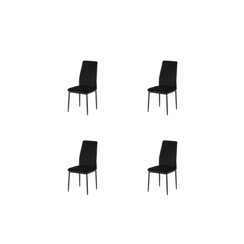 Set 4 scaun asos, 41x52x93 cm, velvet negru