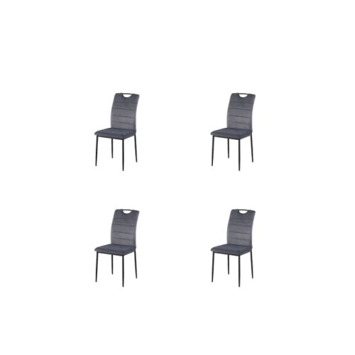 Set 4 scaune riga, 43x54x92 cm, velvet gri
