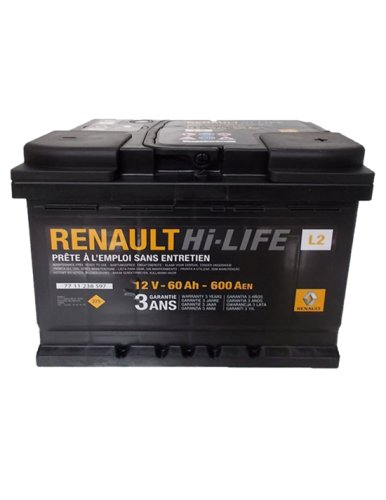 Renault acumulator 60ah 12v 60ah 600a - borna normala (dreapta +)