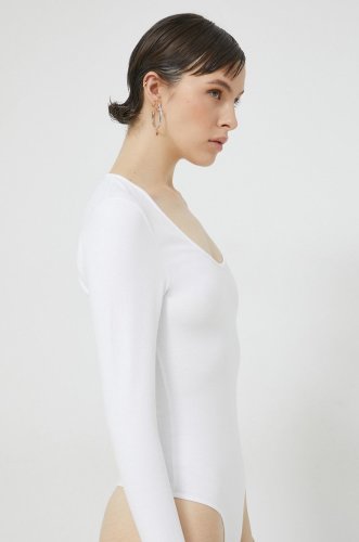 Abercrombie & fitch body femei, culoarea alb