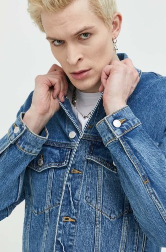 Abercrombie & fitch geaca jeans barbati, de tranzitie, oversize