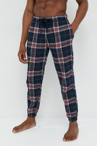 Abercrombie & fitch pantaloni de pijama barbati, culoarea albastru marin, modelator