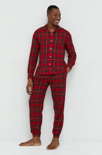 Abercrombie & fitch pantaloni de pijama barbati, culoarea rosu, modelator