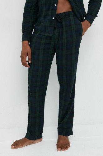 Abercrombie & fitch pantaloni de pijama barbati, culoarea verde, modelator