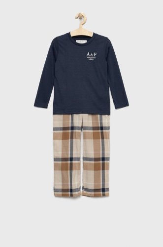 Abercrombie & fitch pijama copii culoarea albastru marin, neted