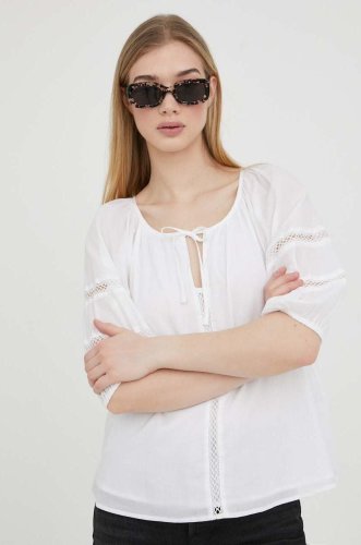 Abercrombie & fitch tricou culoarea alb