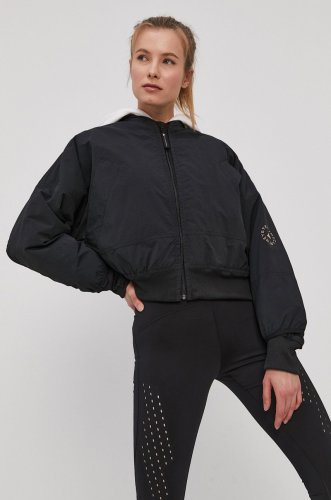 Adidas by stella mccartney geacă femei, culoarea negru, de iarnă