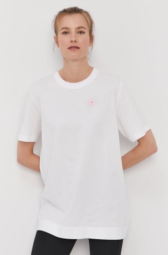 Adidas by stella mccartney tricou femei, culoarea alb