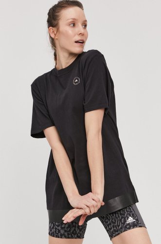 Adidas by stella mccartney tricou femei, culoarea negru