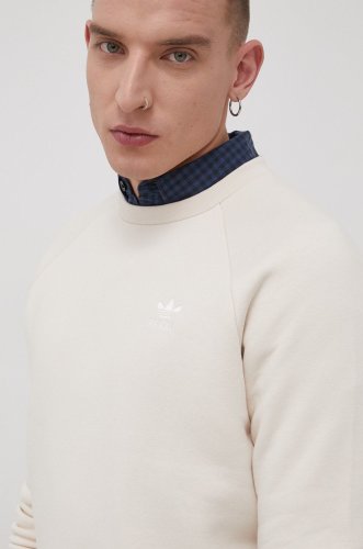 Adidas originals bluză bărbați, culoarea crem, cu imprimeu