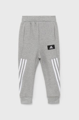 Adidas performance pantaloni copii culoarea gri, melanj