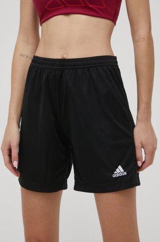 Adidas performance pantaloni scurti femei, culoarea negru, neted, medium waist