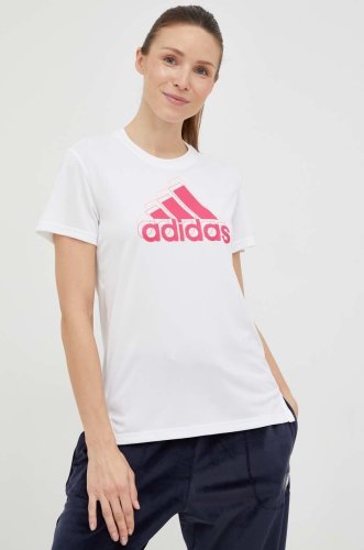 Adidas performance tricou de alergare brand love culoarea alb