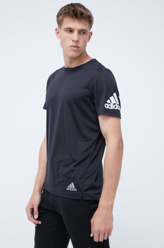Adidas performance tricou de alergare run it hb7470 culoarea negru, cu imprimeu