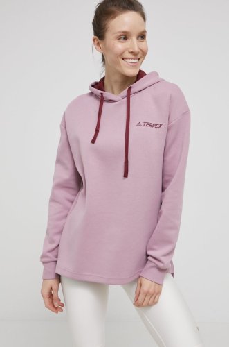 Adidas terrex bluza femei, culoarea roz, neted