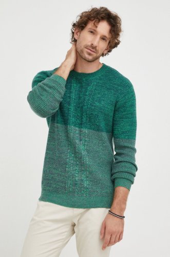 Bruuns bazaar pulover barbati, culoarea verde,