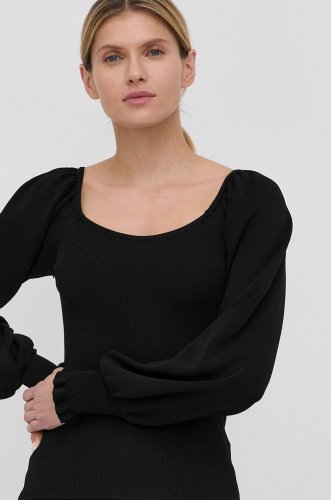 Bruuns bazaar pulover celosia otilie femei, culoarea negru, light