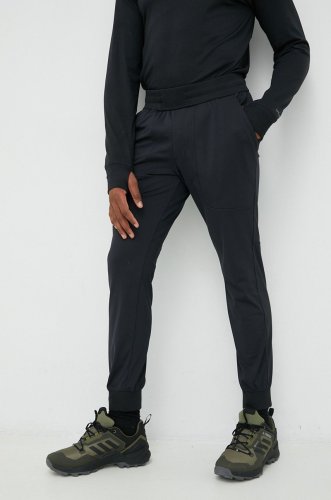 Burton pantaloni de trening barbati, culoarea negru, neted