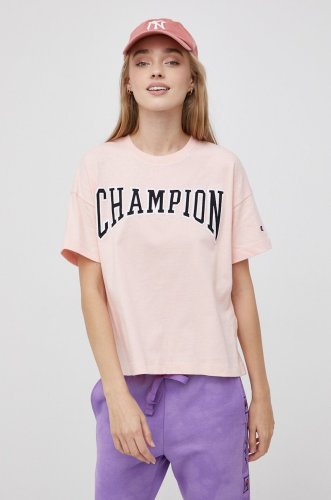 Champion tricou din bumbac 114526. culoarea roz