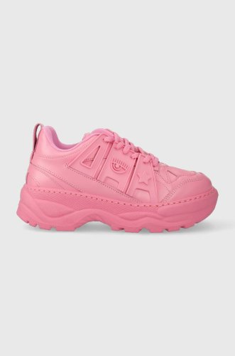 Chiara ferragni sneakers din piele culoarea roz, cf3000_012