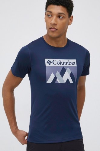 Columbia tricou sport zero rules culoarea albastru marin, cu imprimeu