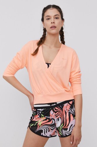 Dkny bluză femei, culoarea portocaliu, material neted