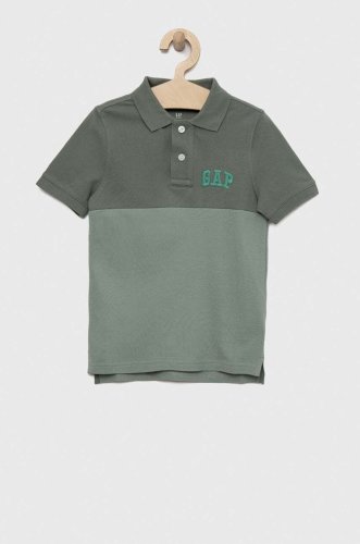 Gap tricouri polo din bumbac pentru copii culoarea verde, modelator